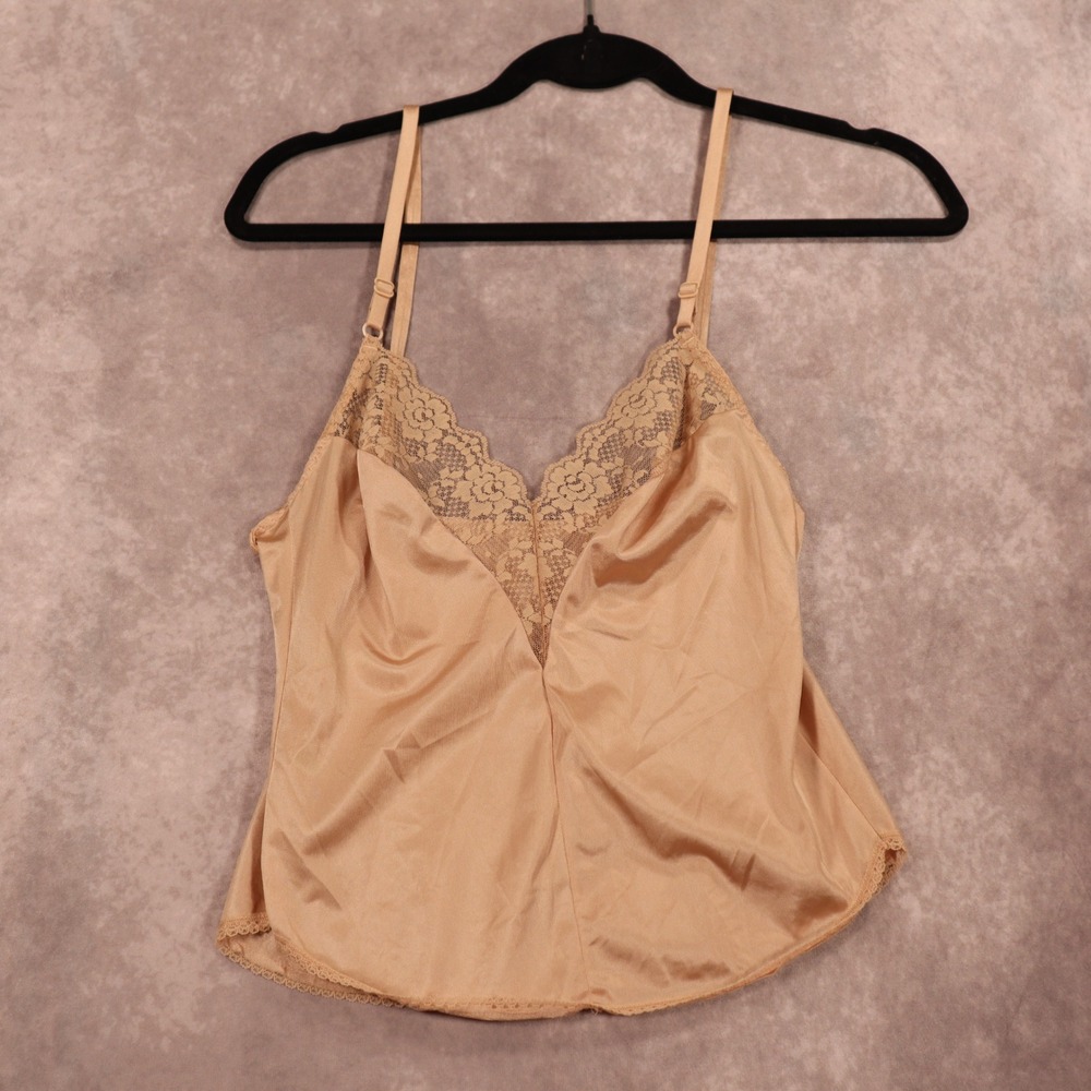 Vintage Bestform Lace Camisole Cami Beige Lingerie Top Sz 34 Small Coquette 90s